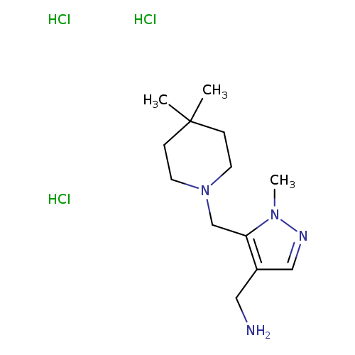 1-{5-[(4,4-dimethylpiperidin-1-yl)methyl]-1-methyl-1H-pyrazol-4-yl}methanamine trihydrochloride