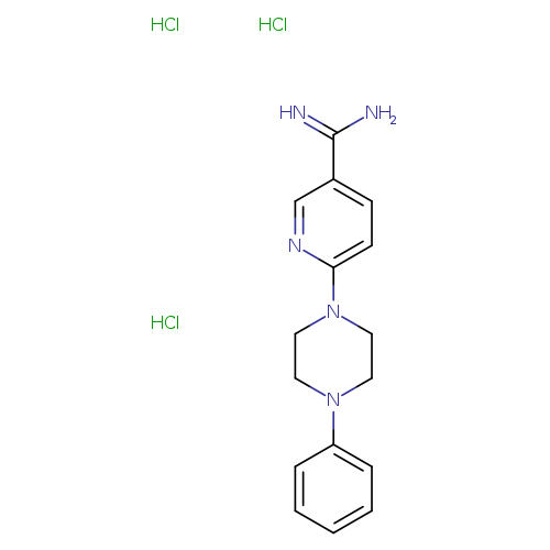 6-(4-phenylpiperazin-1-yl)pyridine-3-carboximidamide trihydrochloride