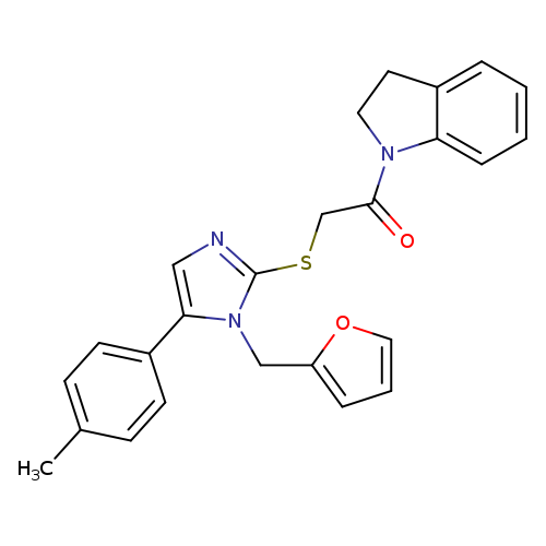1-(2,3-dihydro-1H-indol-1-yl)-2-({1-[(furan-2-yl)methyl]-5-(4-methylphenyl)-1H-imidazol-2-yl}sulfanyl)ethan-1-one