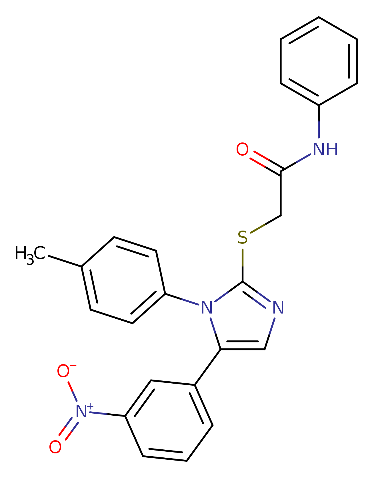 2-{[1-(4-methylphenyl)-5-(3-nitrophenyl)-1H-imidazol-2-yl]sulfanyl}-N-phenylacetamide