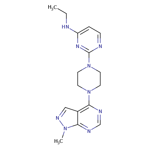 N-ethyl-2-(4-{1-methyl-1H-pyrazolo[3,4-d]pyrimidin-4-yl}piperazin-1-yl)pyrimidin-4-amine