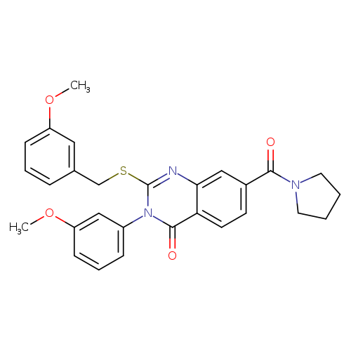 3-(3-methoxyphenyl)-2-{[(3-methoxyphenyl)methyl]sulfanyl}-7-(pyrrolidine-1-carbonyl)-3,4-dihydroquinazolin-4-one