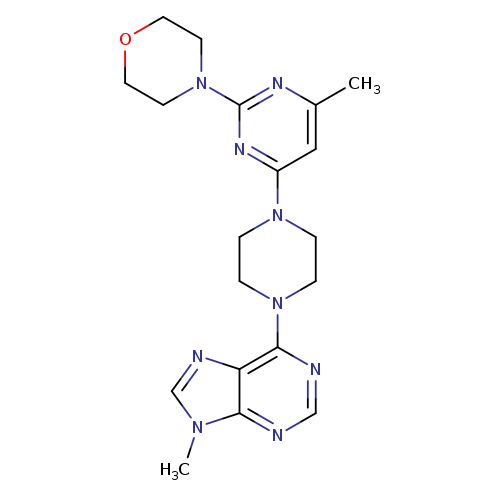 9-methyl-6-{4-[6-methyl-2-(morpholin-4-yl)pyrimidin-4-yl]piperazin-1-yl}-9H-purine