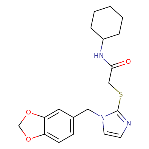 2-({1-[(2H-1,3-benzodioxol-5-yl)methyl]-1H-imidazol-2-yl}sulfanyl)-N-cyclohexylacetamide