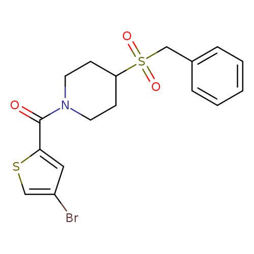 1-(4-bromothiophene-2-carbonyl)-4-phenylmethanesulfonylpiperidine