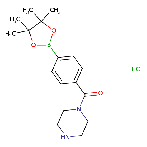 Piperazin-1-yl(4-(4,4,5,5-tetramethyl-1,3,2-dioxaborolan-2-yl)phenyl)methanone hydrochloride