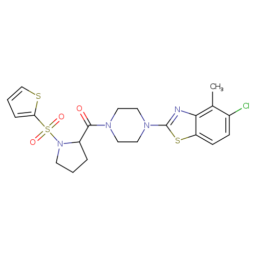 5-chloro-4-methyl-2-{4-[1-(thiophene-2-sulfonyl)pyrrolidine-2-carbonyl]piperazin-1-yl}-1,3-benzothiazole