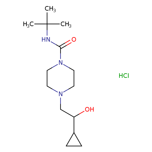 N-tert-butyl-4-(2-cyclopropyl-2-hydroxyethyl)piperazine-1-carboxamide hydrochloride