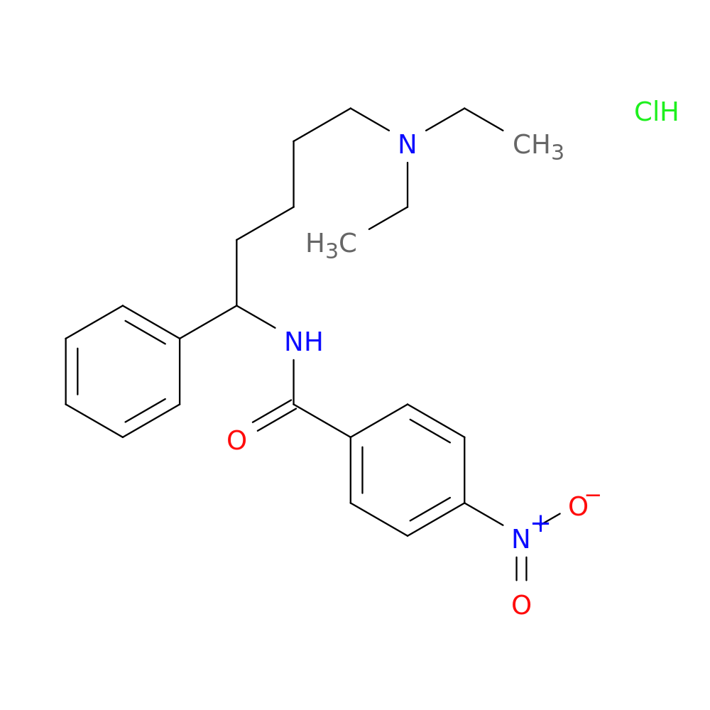 N-(5-(Diethylamino)-1-phenylpentyl)-4-nitrobenzamide hydrochloride
