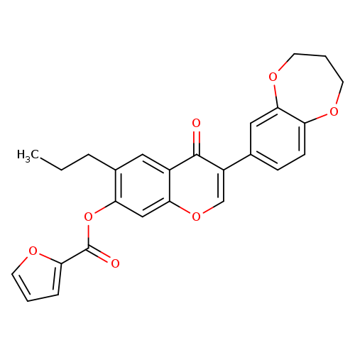 3-(3,4-dihydro-2H-1,5-benzodioxepin-7-yl)-4-oxo-6-propyl-4H-chromen-7-yl furan-2-carboxylate