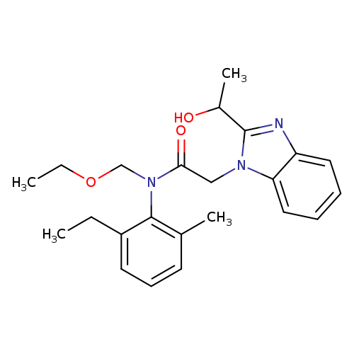 N-(ethoxymethyl)-N-(2-ethyl-6-methylphenyl)-2-[2-(1-hydroxyethyl)-1H-1,3-benzodiazol-1-yl]acetamide