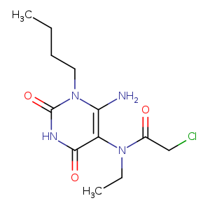 N-(6-amino-1-butyl-2,4-dioxo-1,2,3,4-tetrahydropyrimidin-5-yl)-2-chloro-N-ethylacetamide