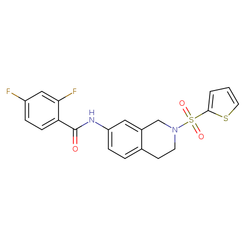 2,4-difluoro-N-[2-(thiophene-2-sulfonyl)-1,2,3,4-tetrahydroisoquinolin-7-yl]benzamide