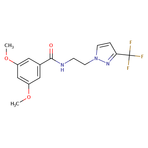 3,5-dimethoxy-N-{2-[3-(trifluoromethyl)-1H-pyrazol-1-yl]ethyl}benzamide