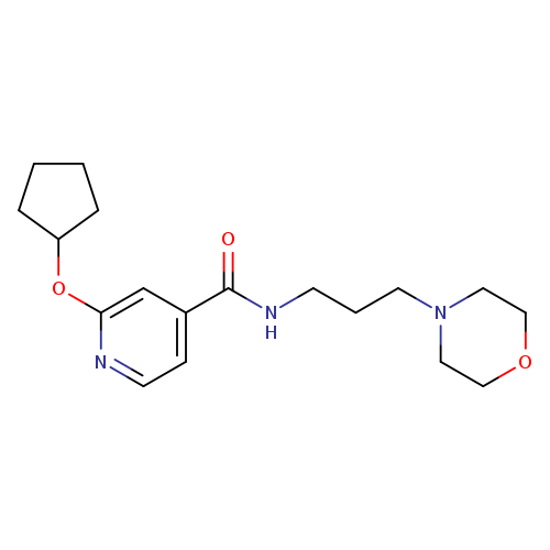 2-(cyclopentyloxy)-N-[3-(morpholin-4-yl)propyl]pyridine-4-carboxamide