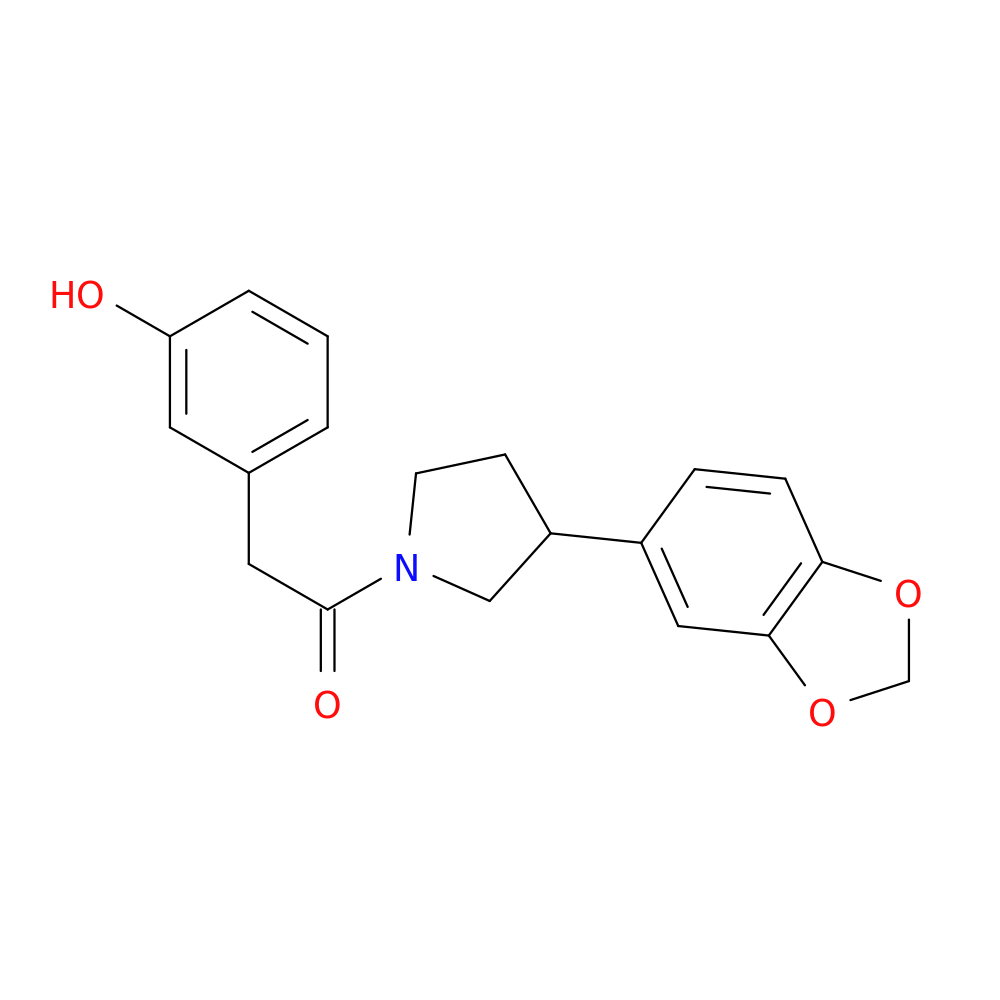 1-[3-(2H-1,3-benzodioxol-5-yl)pyrrolidin-1-yl]-2-(3-hydroxyphenyl)ethan-1-one