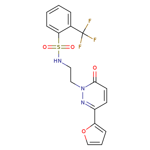 N-{2-[3-(furan-2-yl)-6-oxo-1,6-dihydropyridazin-1-yl]ethyl}-2-(trifluoromethyl)benzene-1-sulfonamide