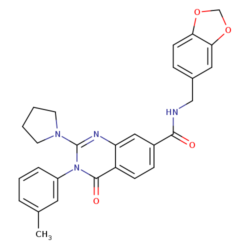 N-[(2H-1,3-benzodioxol-5-yl)methyl]-3-(3-methylphenyl)-4-oxo-2-(pyrrolidin-1-yl)-3,4-dihydroquinazoline-7-carboxamide