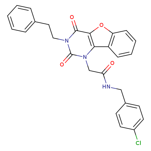 N-[(4-chlorophenyl)methyl]-2-[4,6-dioxo-5-(2-phenylethyl)-8-oxa-3,5-diazatricyclo[7.4.0.0^{2,7}]trideca-1(9),2(7),10,12-tetraen-3-yl]acetamide