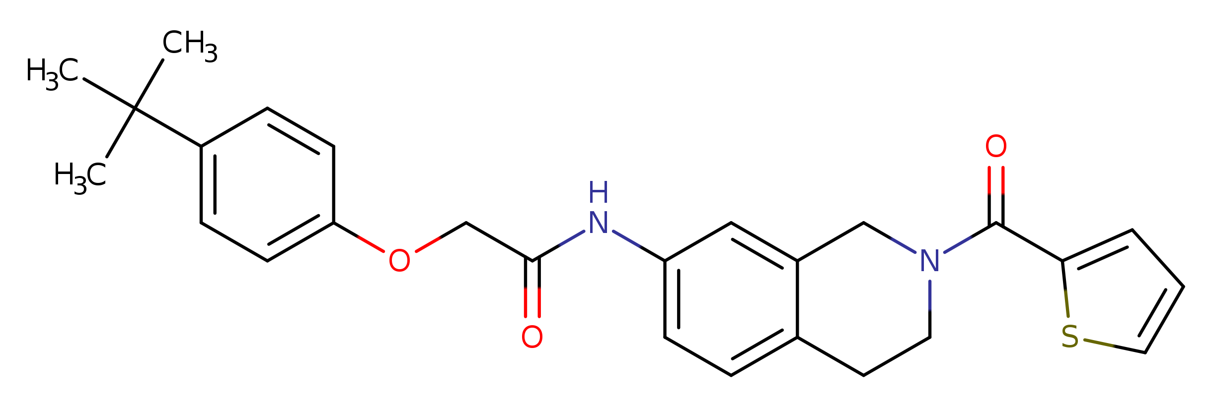 2-(4-tert-butylphenoxy)-N-[2-(thiophene-2-carbonyl)-1,2,3,4-tetrahydroisoquinolin-7-yl]acetamide