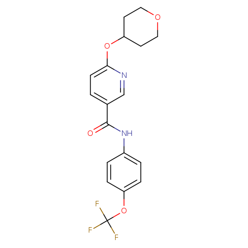 6-(oxan-4-yloxy)-N-[4-(trifluoromethoxy)phenyl]pyridine-3-carboxamide