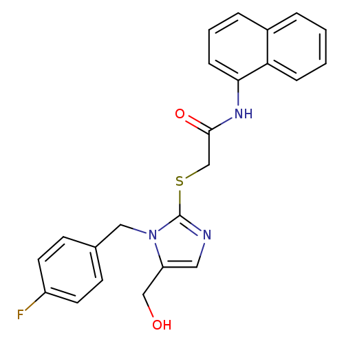 2-({1-[(4-fluorophenyl)methyl]-5-(hydroxymethyl)-1H-imidazol-2-yl}sulfanyl)-N-(naphthalen-1-yl)acetamide