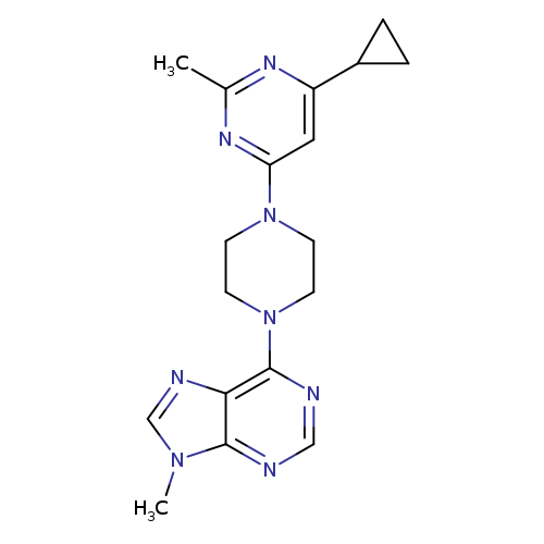 6-[4-(6-cyclopropyl-2-methylpyrimidin-4-yl)piperazin-1-yl]-9-methyl-9H-purine