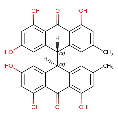 rel-(9R,9′R)-2,2′,4,4′,5,5′-Hexahydroxy-7,7′-dimethyl[9,9′-bianthracene]-10,10′(9H,9′H)-dione