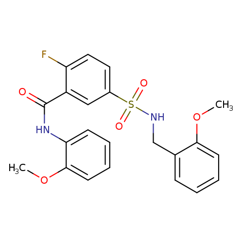 2-fluoro-N-(2-methoxyphenyl)-5-{[(2-methoxyphenyl)methyl]sulfamoyl}benzamide