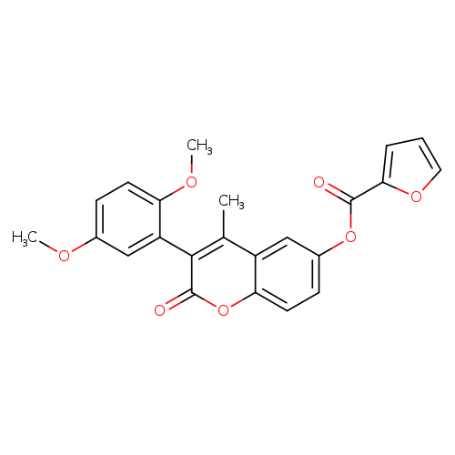 3-(2,5-dimethoxyphenyl)-4-methyl-2-oxo-2H-chromen-6-yl furan-2-carboxylate