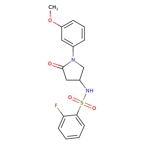 2-fluoro-N-[1-(3-methoxyphenyl)-5-oxopyrrolidin-3-yl]benzene-1-sulfonamide