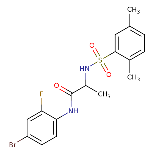 N-(4-bromo-2-fluorophenyl)-2-{[(2,5-dimethylphenyl)sulfonyl]amino}propanamide