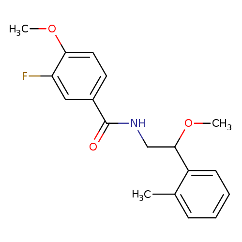 3-fluoro-4-methoxy-N-[2-methoxy-2-(2-methylphenyl)ethyl]benzamide
