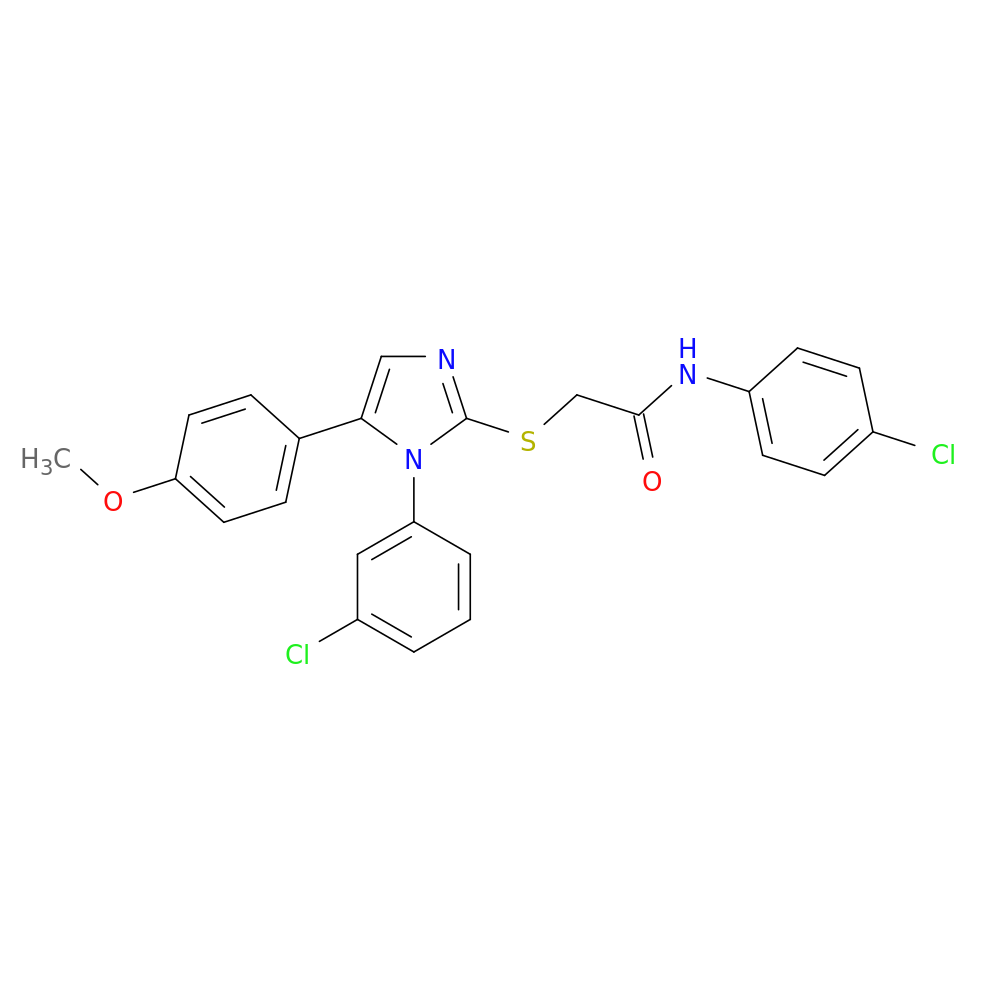 N-(4-chlorophenyl)-2-{[1-(3-chlorophenyl)-5-(4-methoxyphenyl)-1H-imidazol-2-yl]sulfanyl}acetamide