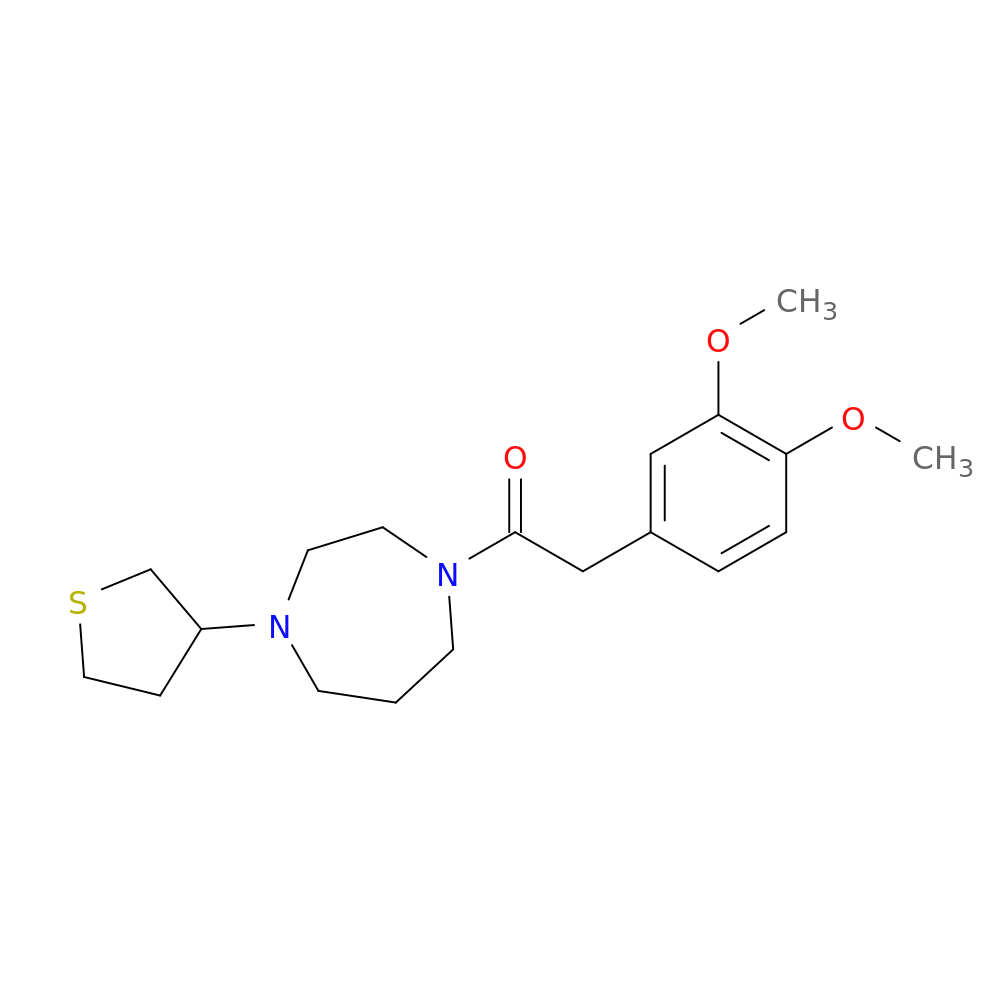 2-(3,4-dimethoxyphenyl)-1-[4-(thiolan-3-yl)-1,4-diazepan-1-yl]ethan-1-one