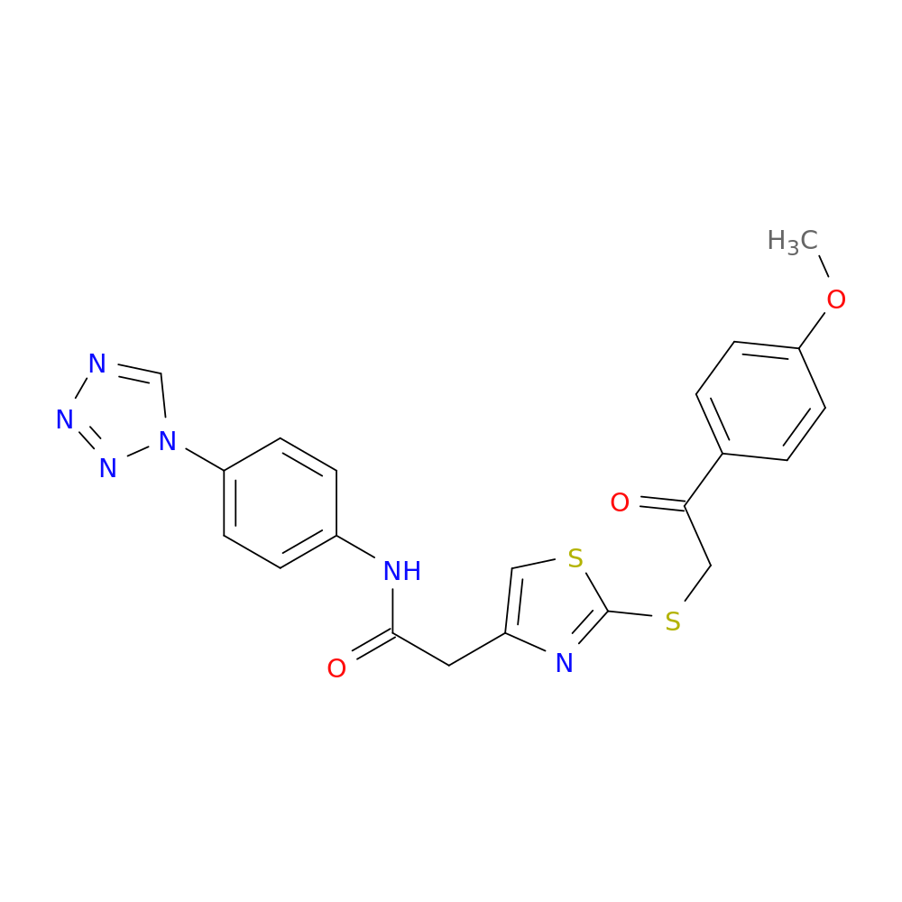 2-(2-{[2-(4-methoxyphenyl)-2-oxoethyl]sulfanyl}-1,3-thiazol-4-yl)-N-[4-(1H-1,2,3,4-tetrazol-1-yl)phenyl]acetamide