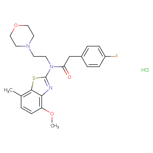2-(4-fluorophenyl)-N-(4-methoxy-7-methyl-1,3-benzothiazol-2-yl)-N-[2-(morpholin-4-yl)ethyl]acetamide hydrochloride