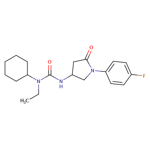 1-cyclohexyl-1-ethyl-3-[1-(4-fluorophenyl)-5-oxopyrrolidin-3-yl]urea