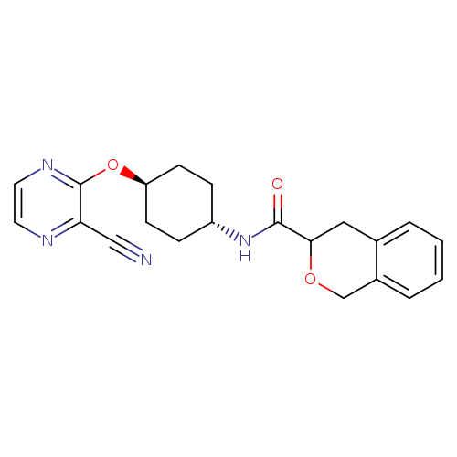 N-[(1r,4r)-4-[(3-cyanopyrazin-2-yl)oxy]cyclohexyl]-3,4-dihydro-1H-2-benzopyran-3-carboxamide