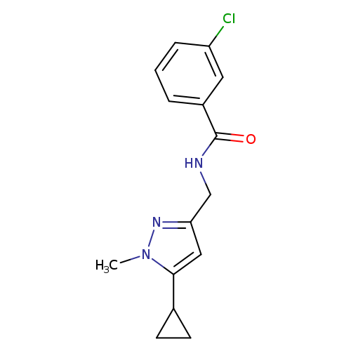 3-chloro-N-[(5-cyclopropyl-1-methyl-1H-pyrazol-3-yl)methyl]benzamide