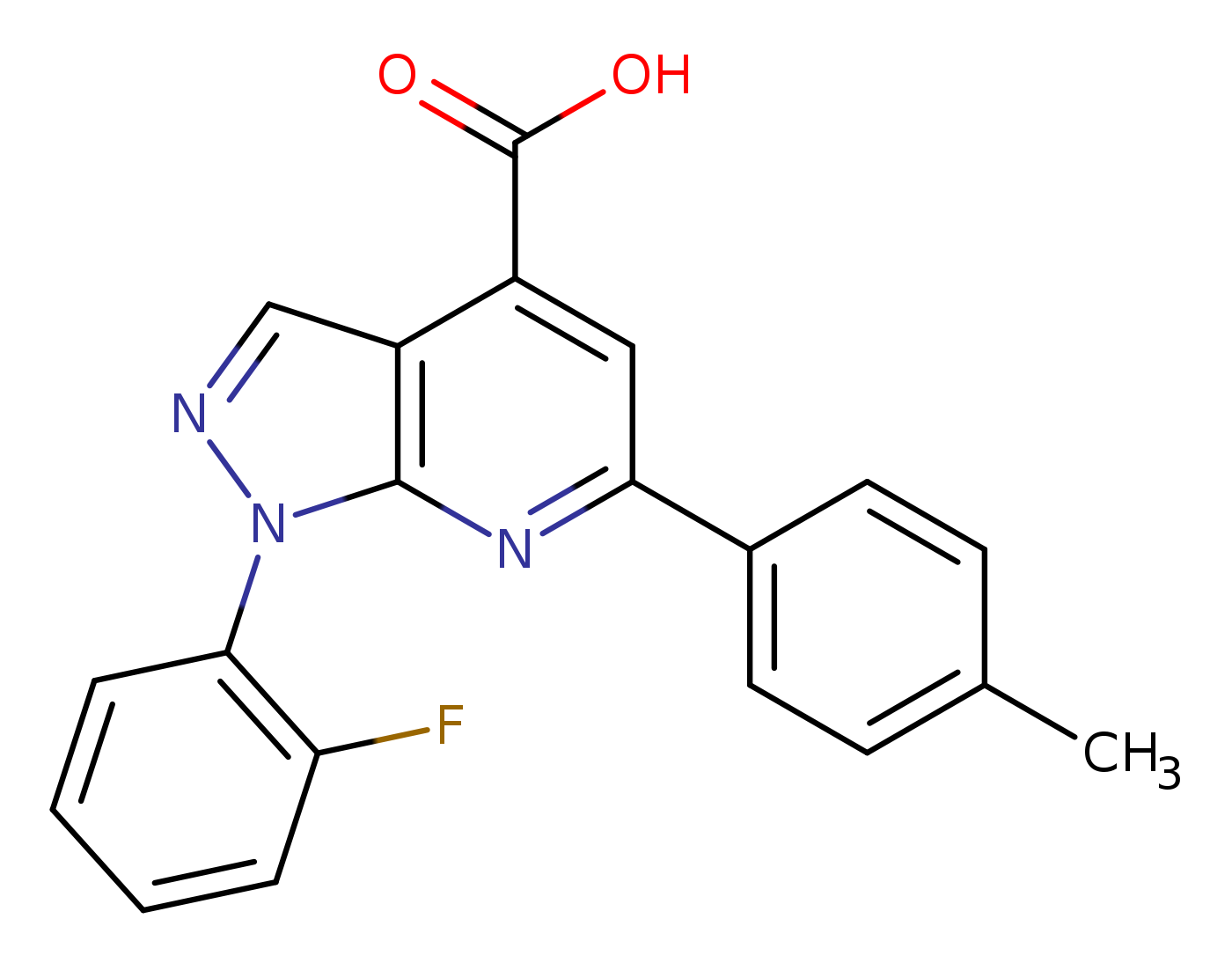 1-(2-fluorophenyl)-6-(4-methylphenyl)-1H-pyrazolo[3,4-b]pyridine-4-carboxylic acid