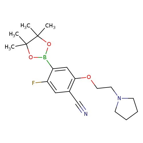 5-Fluoro-2-[2-(pyrrolidin-1-yl)ethoxy]-4-(tetramethyl-1,3,2-dioxaborolan-2-yl)benzonitrile