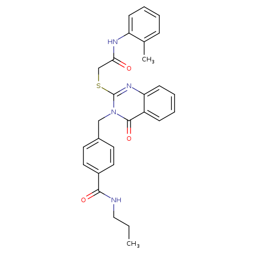 4-{[2-({[(2-methylphenyl)carbamoyl]methyl}sulfanyl)-4-oxo-3,4-dihydroquinazolin-3-yl]methyl}-N-propylbenzamide