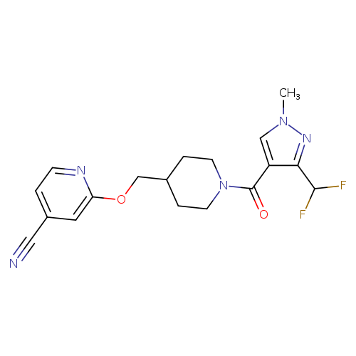 2-({1-[3-(difluoromethyl)-1-methyl-1H-pyrazole-4-carbonyl]piperidin-4-yl}methoxy)pyridine-4-carbonitrile