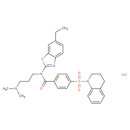 N-[3-(dimethylamino)propyl]-N-(6-ethyl-1,3-benzothiazol-2-yl)-4-(1,2,3,4-tetrahydroquinoline-1-sulfonyl)benzamide hydrochloride