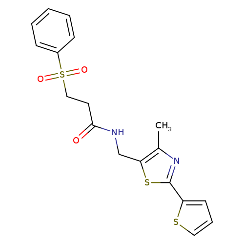 3-(benzenesulfonyl)-N-{[4-methyl-2-(thiophen-2-yl)-1,3-thiazol-5-yl]methyl}propanamide