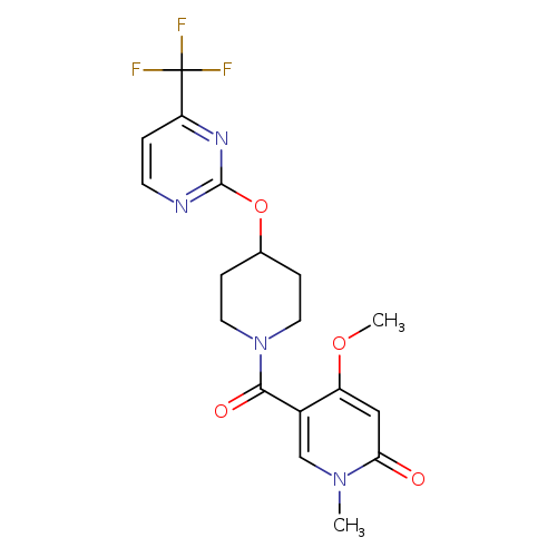4-methoxy-1-methyl-5-(4-{[4-(trifluoromethyl)pyrimidin-2-yl]oxy}piperidine-1-carbonyl)-1,2-dihydropyridin-2-one