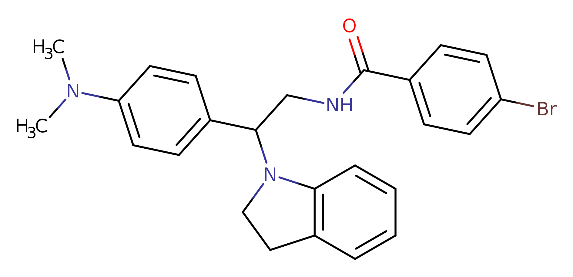 4-bromo-N-[2-(2,3-dihydro-1H-indol-1-yl)-2-[4-(dimethylamino)phenyl]ethyl]benzamide