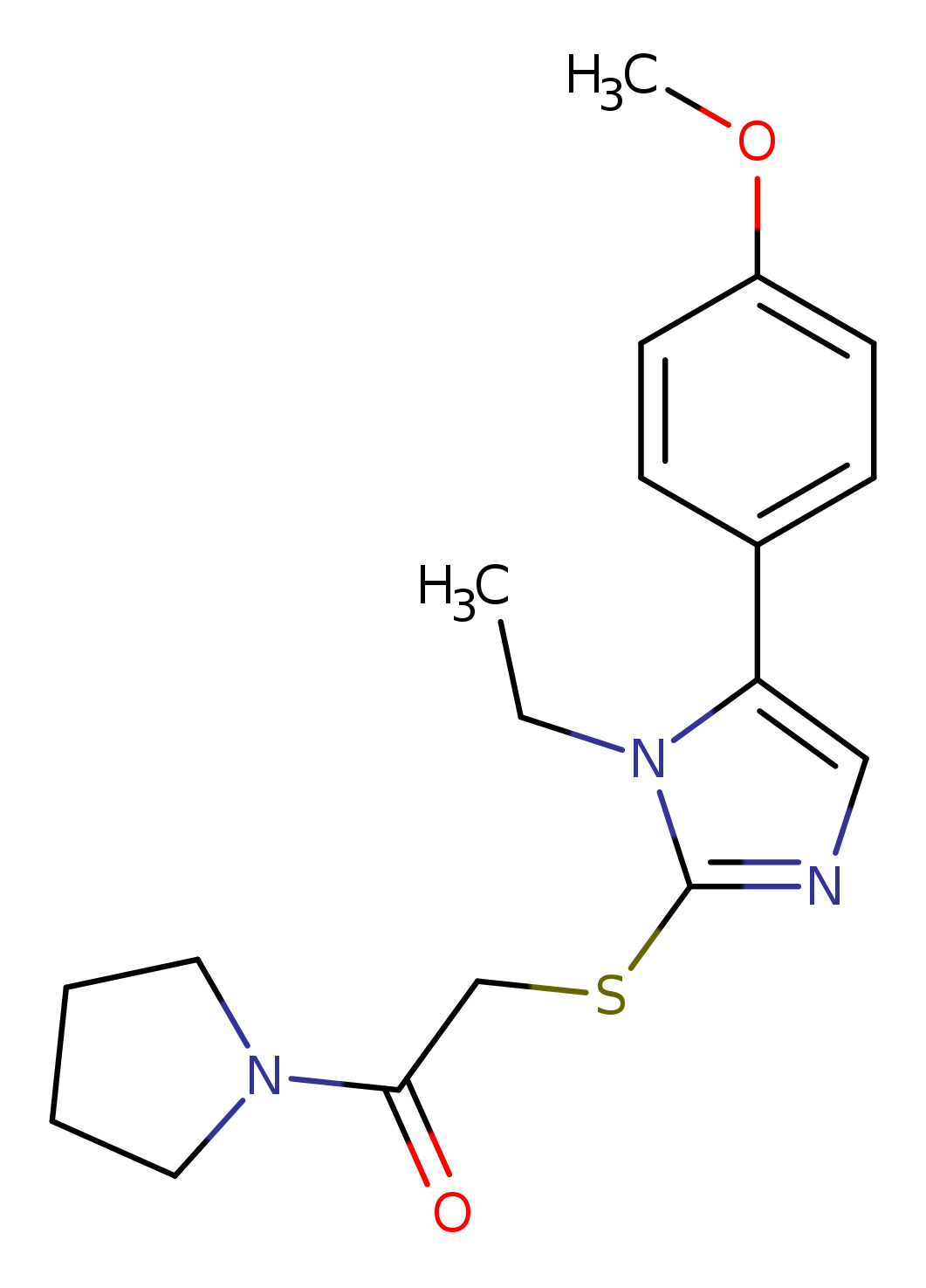 2-{[1-ethyl-5-(4-methoxyphenyl)-1H-imidazol-2-yl]sulfanyl}-1-(pyrrolidin-1-yl)ethan-1-one