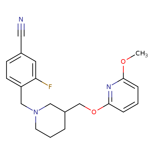 3-fluoro-4-[(3-{[(6-methoxypyridin-2-yl)oxy]methyl}piperidin-1-yl)methyl]benzonitrile